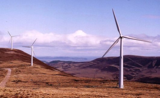 The image shows a windfarm on Novar Estate, North of Inverness. Credit: Charles Warren.